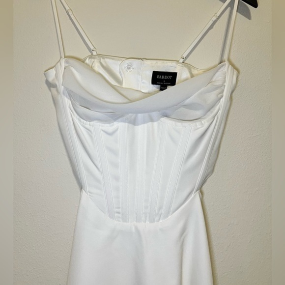 Bardot Bodice Corset Mini Dress White X-Small Party Cocktail - Picture 4 of 9